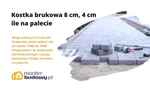 Ile waży paleta kostki brukowej 8 cm? Od 1500 do 1800 kg, zależnie od rodzaju kamienia i ilości. Na zdjęciu kostka brukowa w trakcie układania.